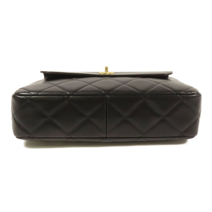 CHANEL 皮革Chain Shoulder金扣手挽肩背兩用袋-3