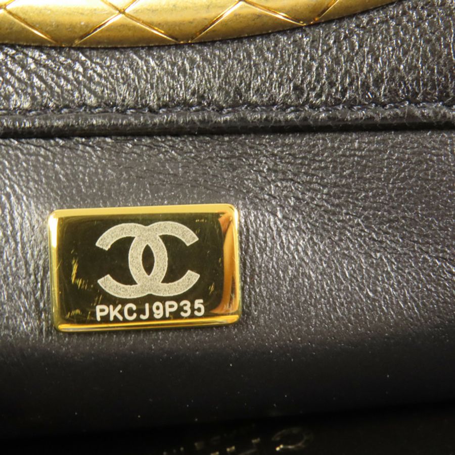 CHANEL 皮革Chain Shoulder金扣手挽肩背兩用袋-8