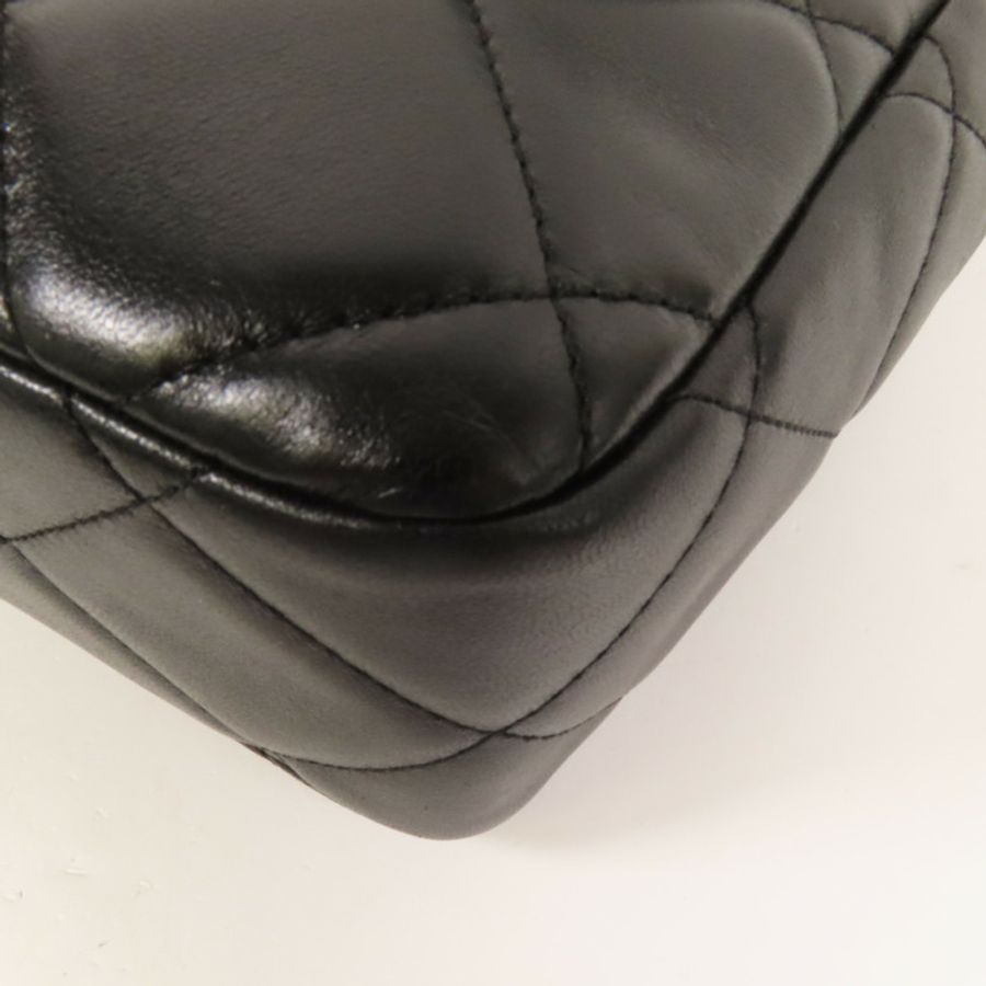 CHANEL 皮革Chain Shoulder金扣手挽肩背兩用袋-10