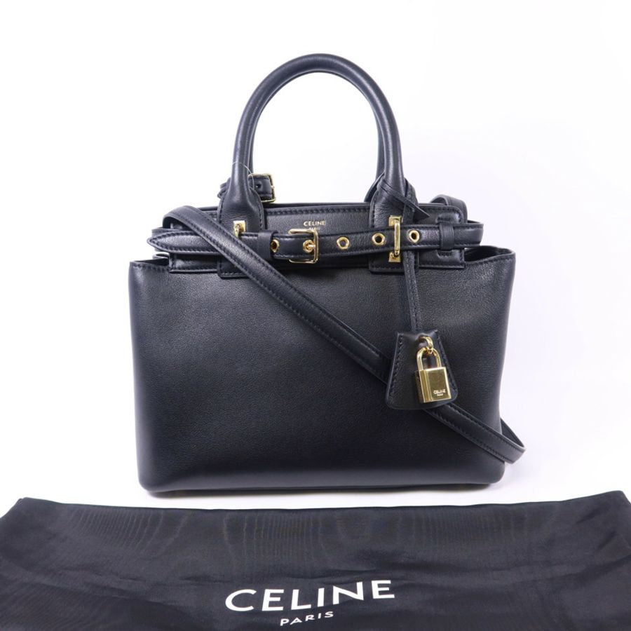 CELINE 牛皮皮革Teen Celine Conti Bag金扣手挽肩背兩用袋-19