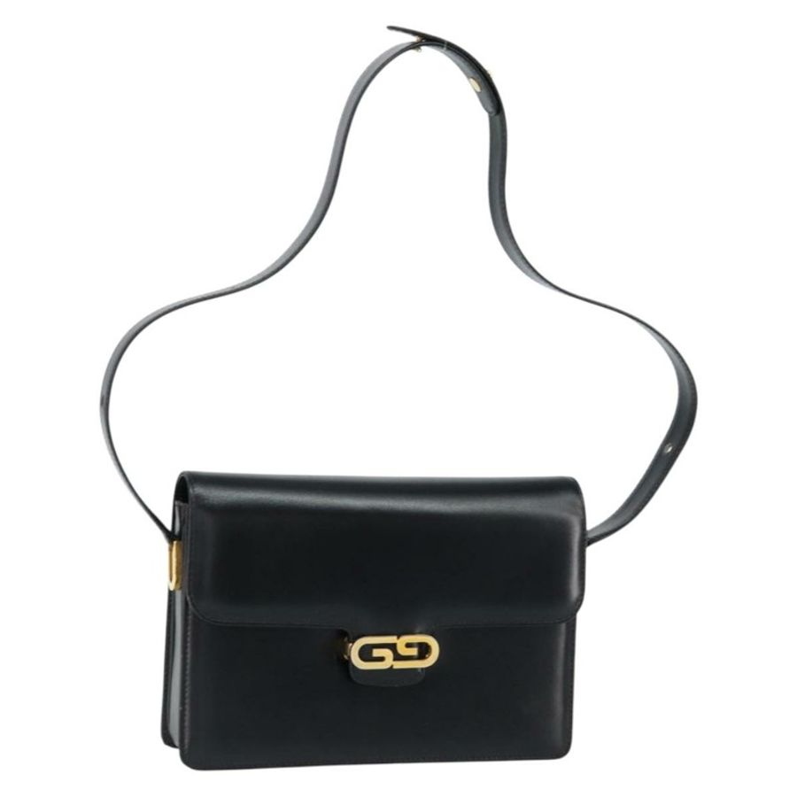 【日本直送】GUCCI 黑色金色皮革單肩包 正品 ep11506-0