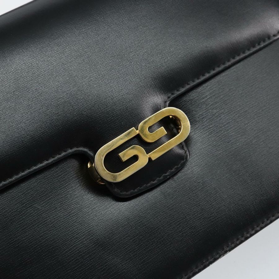 【日本直送】GUCCI 黑色金色皮革單肩包 正品 ep11506-16