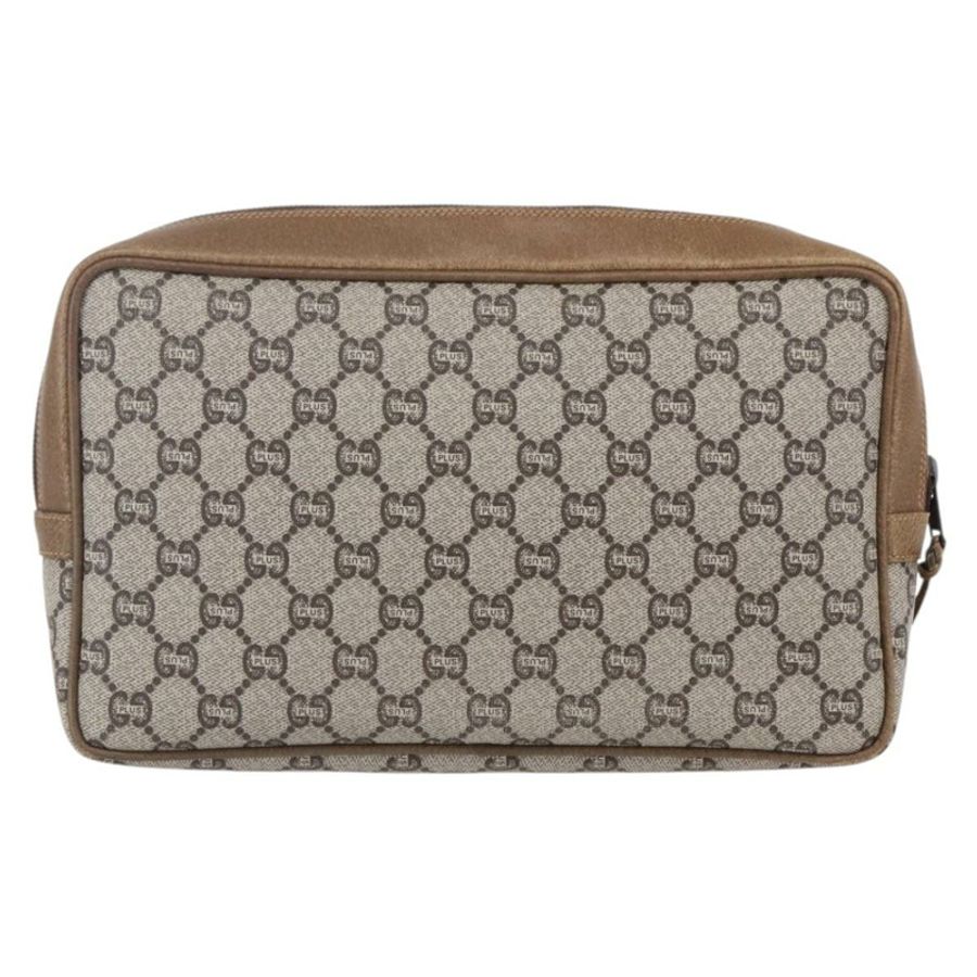 【日本直送】GUCCI GG Plus Supreme 手拿包 PVC 米色 金色 正品 147771-1