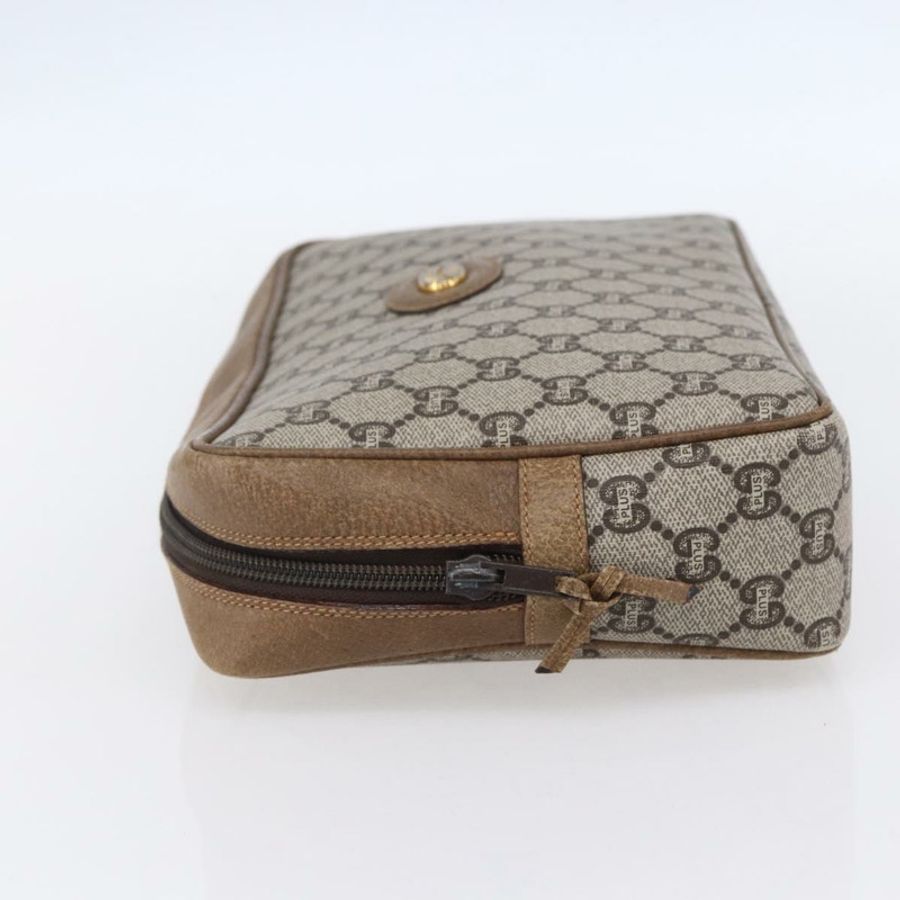 【日本直送】GUCCI GG Plus Supreme 手拿包 PVC 米色 金色 正品 147771-2