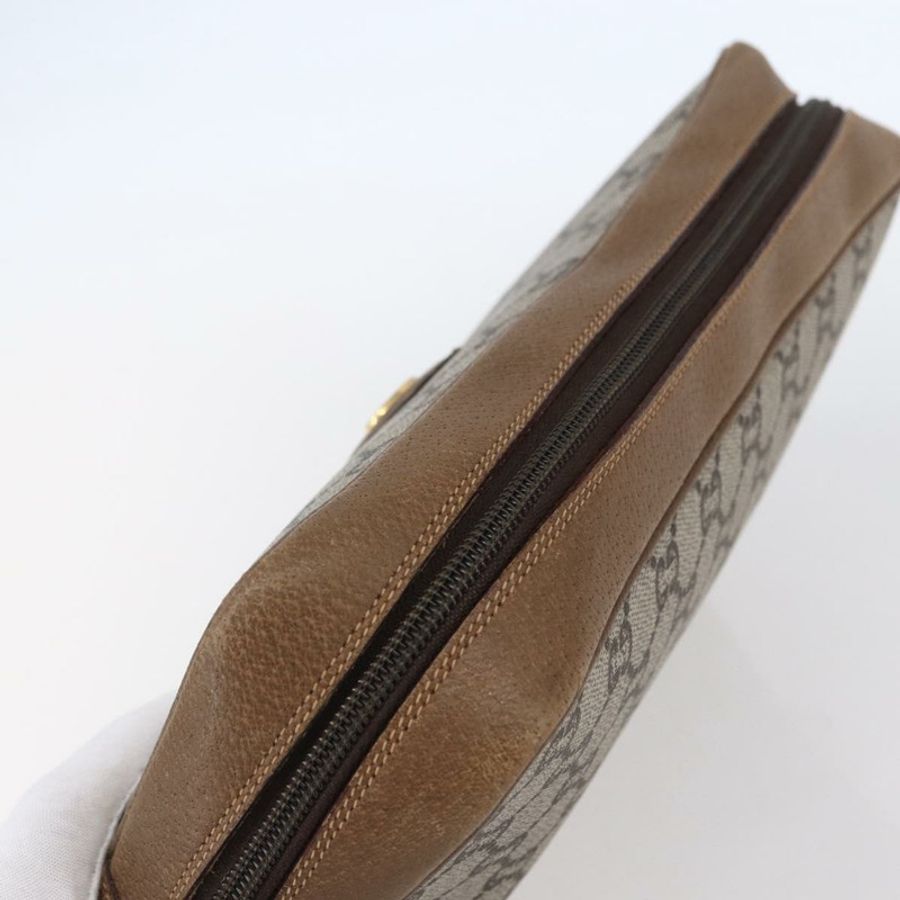 【日本直送】GUCCI GG Plus Supreme 手拿包 PVC 米色 金色 正品 147771-4