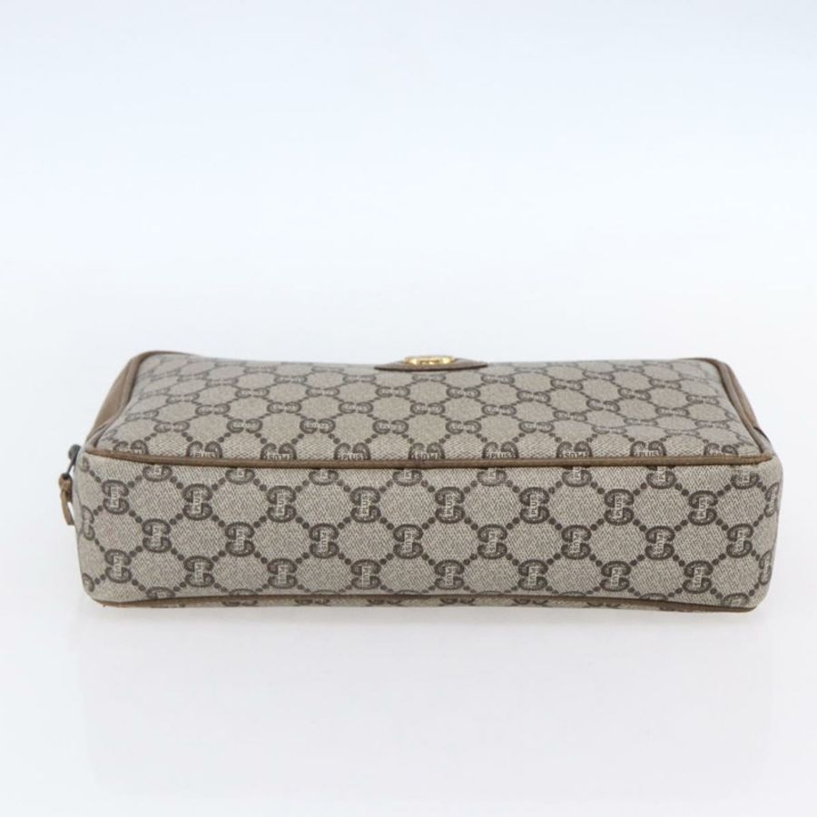 【日本直送】GUCCI GG Plus Supreme 手拿包 PVC 米色 金色 正品 147771-5