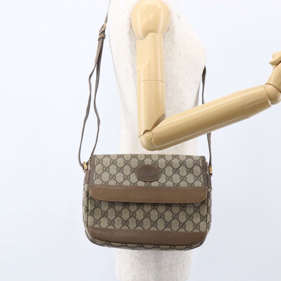 【日本直送】GUCCI GG Supreme 單肩包 PVC 皮革 米色 金色 001 106 0185 正品 ki6140-22