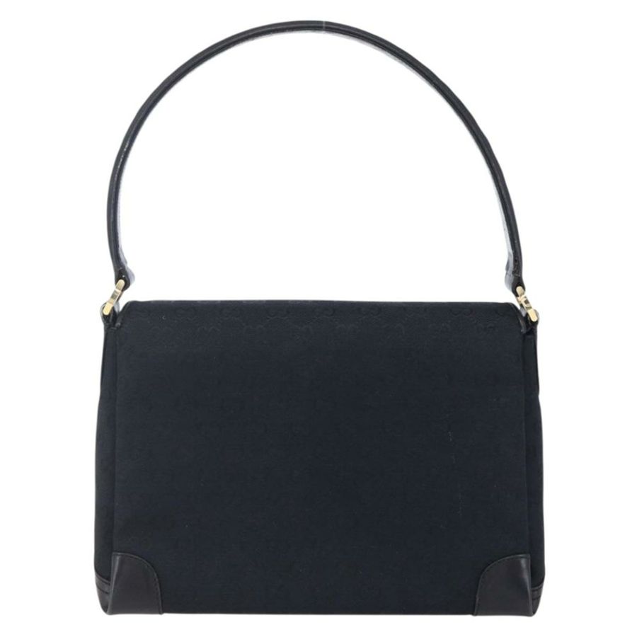 【日本直送】GUCCI GG帆布肩背包 黑色金色 正品 147856-1
