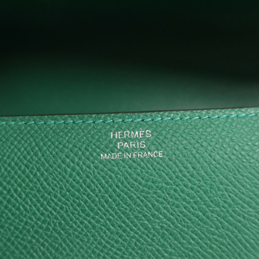 HERMES Epsom皮革Constance Elan銀扣肩背袋Vert Moyen-12