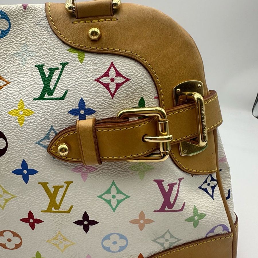 Lv 路易威登中古白三彩Claudia 克劳迪亚手提单肩包-10