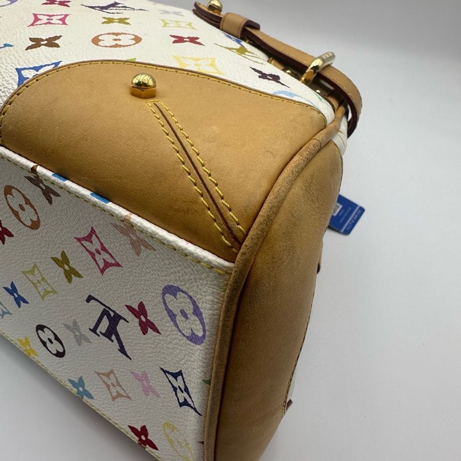 Lv 路易威登中古白三彩Claudia 克劳迪亚手提单肩包-13
