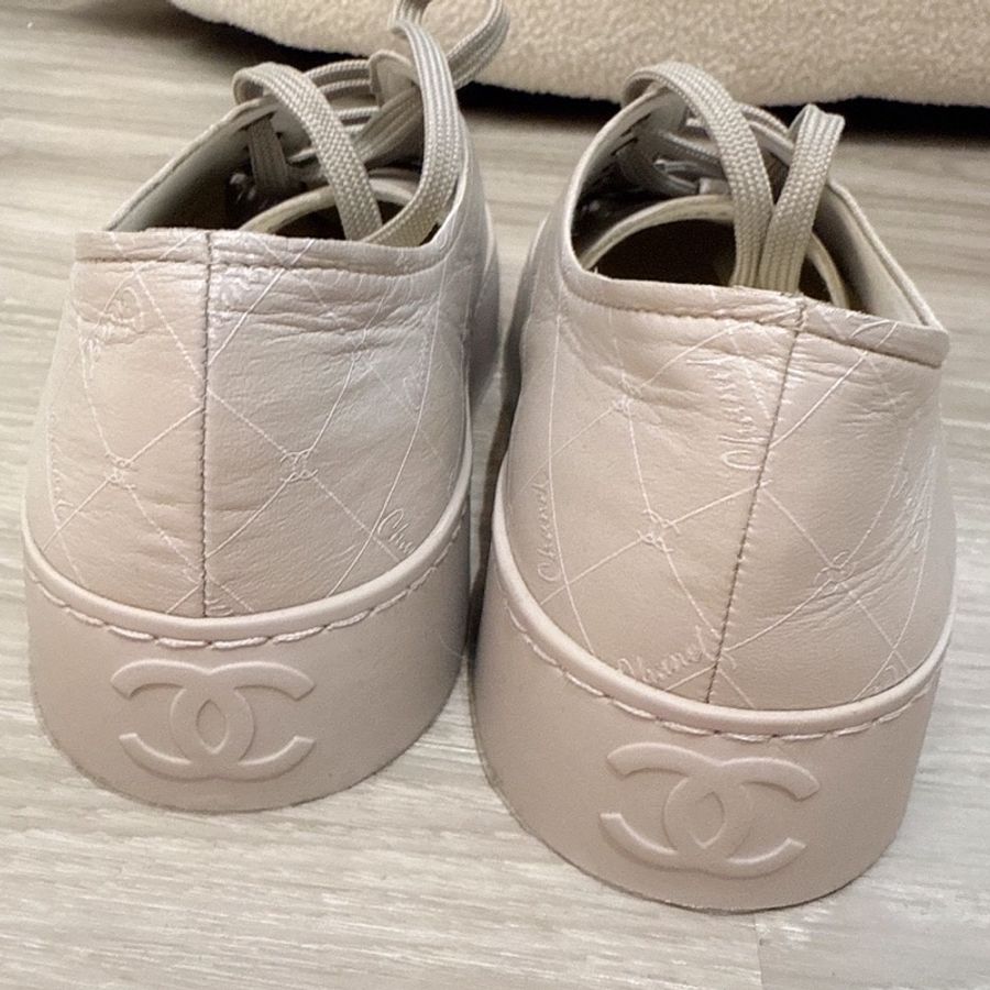 CHANEL 灰色厚底大頭板鞋休閒鞋 38號-7