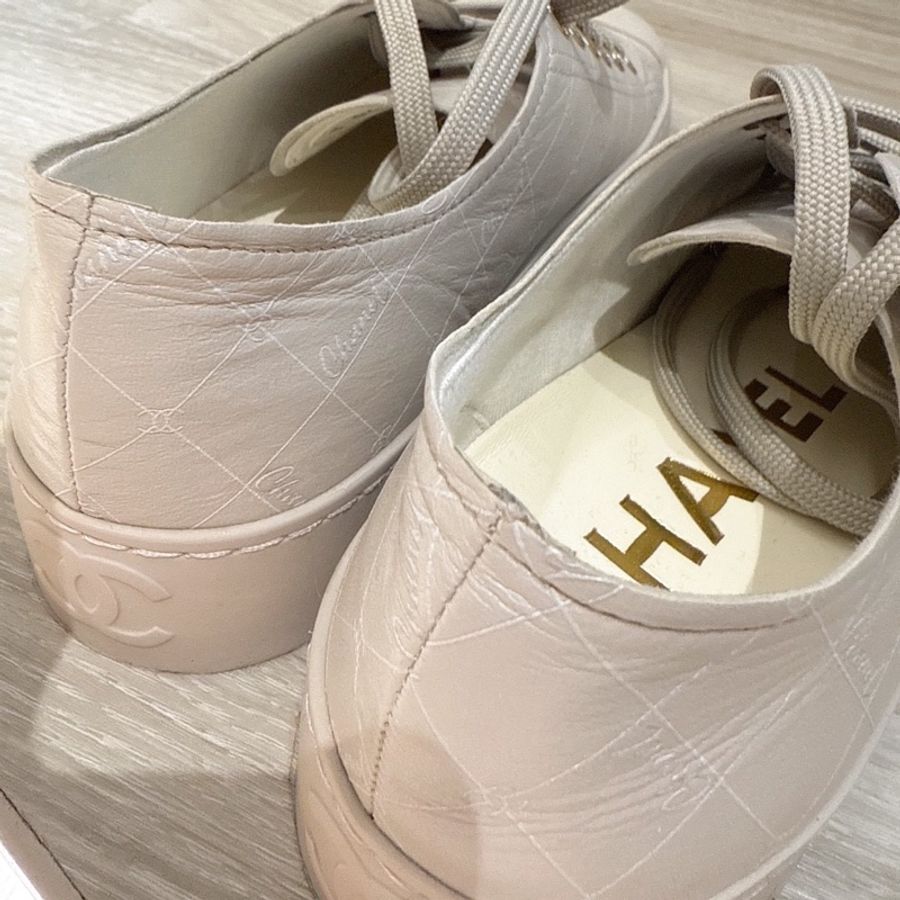 CHANEL 灰色厚底大頭板鞋休閒鞋 38號-9
