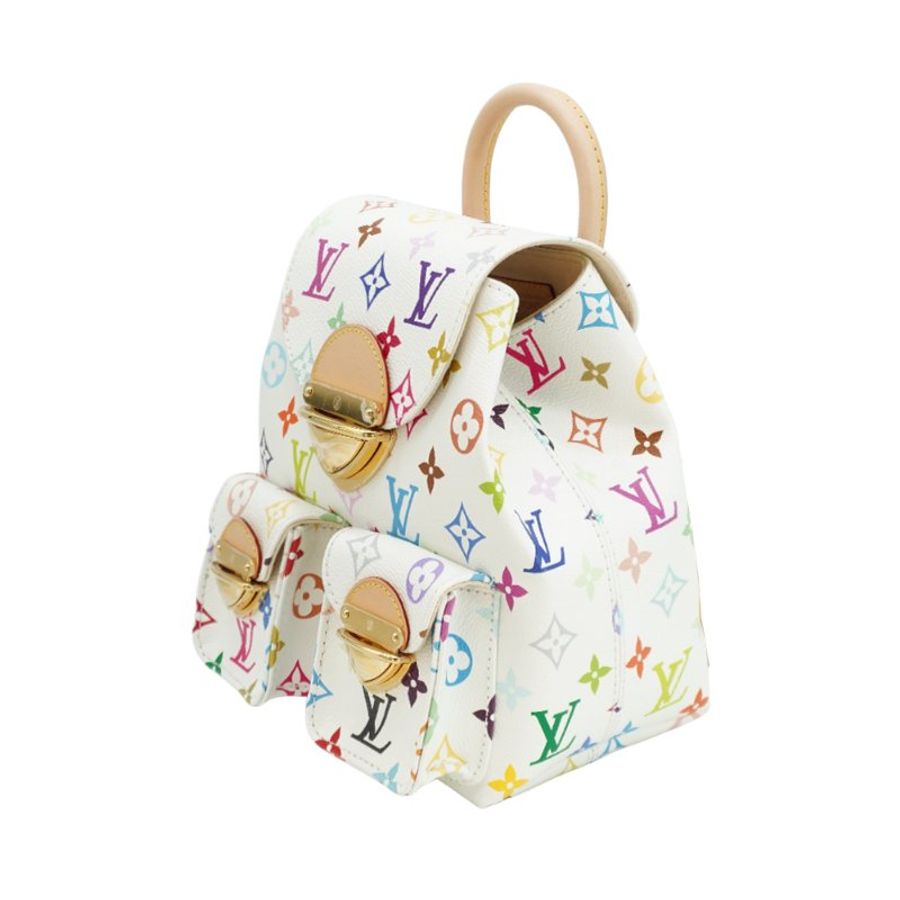 Louis Vuitton x TM  Venice 三彩塗層帆布釦式後背包(M13081-白)-2