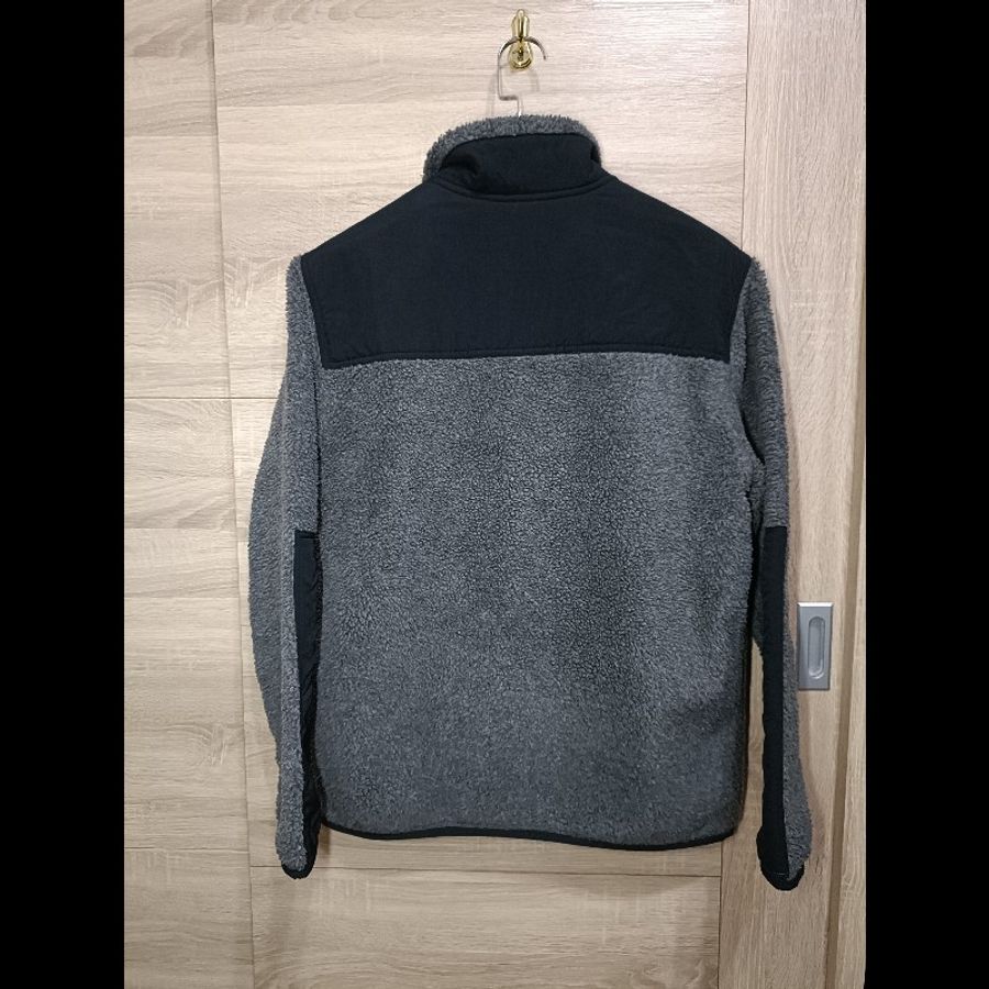 Polo Ralph Lauren RL 搖粒絨 黑灰 毛毛 拼接 立領外套 男M-3