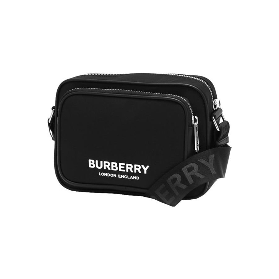 Burberry Econyl Nylon Logo Print Paddy Crossbody Bag for Men in Black-8049094-Black-1