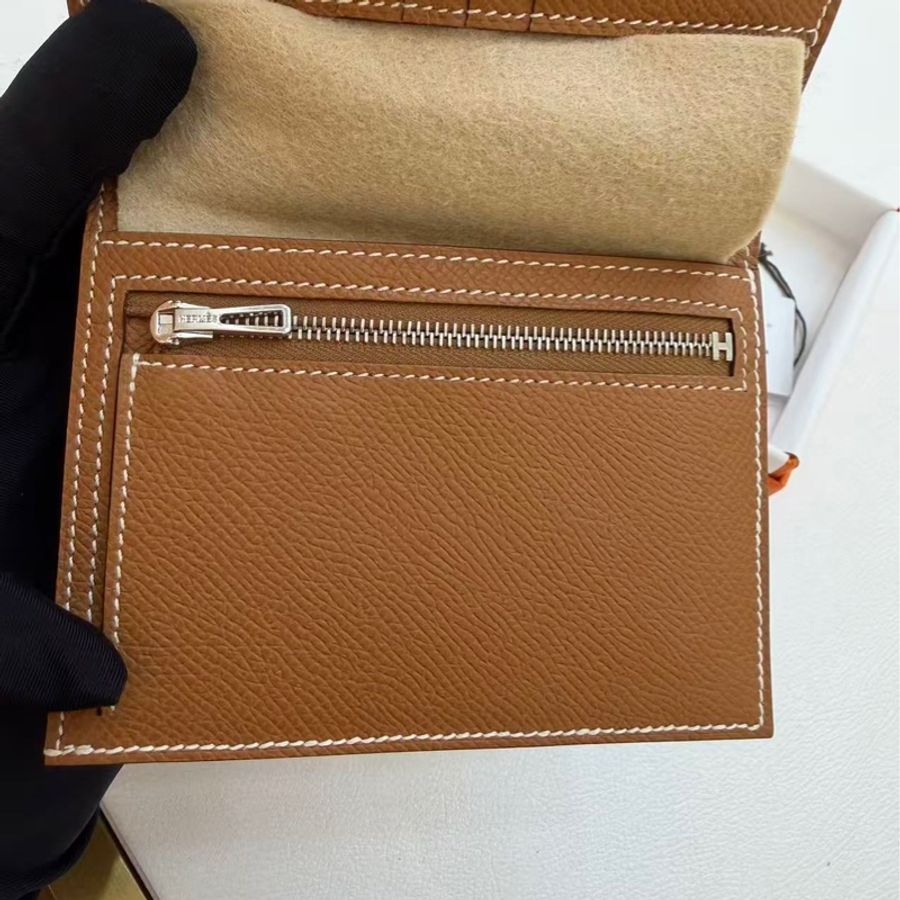 🌈Hermes🧡Bearn Compact Wallet🧡37金棕金扣🌟全新有盒🌈Epsom皮🌟Stamp W🌟Bearnwallet🌟-3
