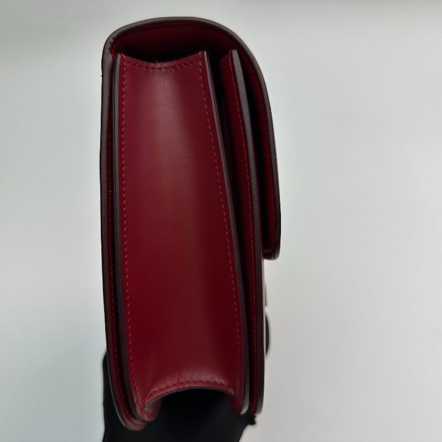 Celine 經典 中號 紅色 純色通勤包 金色五金配件 拋光皮革-3