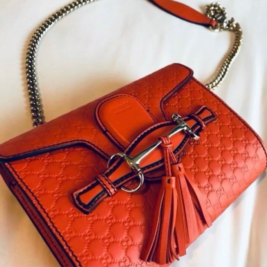 ［GUCCI ]Emily Guccissima 系列鍊袋包 九五新🧡-14