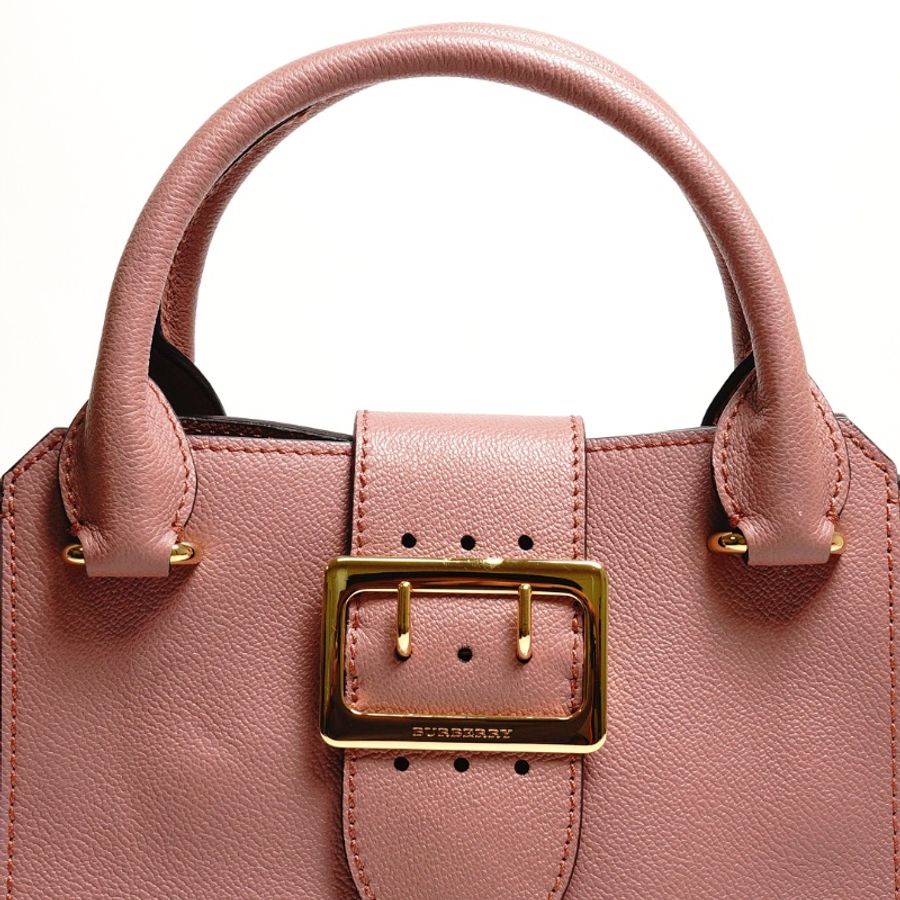 Burberry Buckle 牛皮純色字母logo 單肩包(玫瑰粉色)附兩種背帶-6