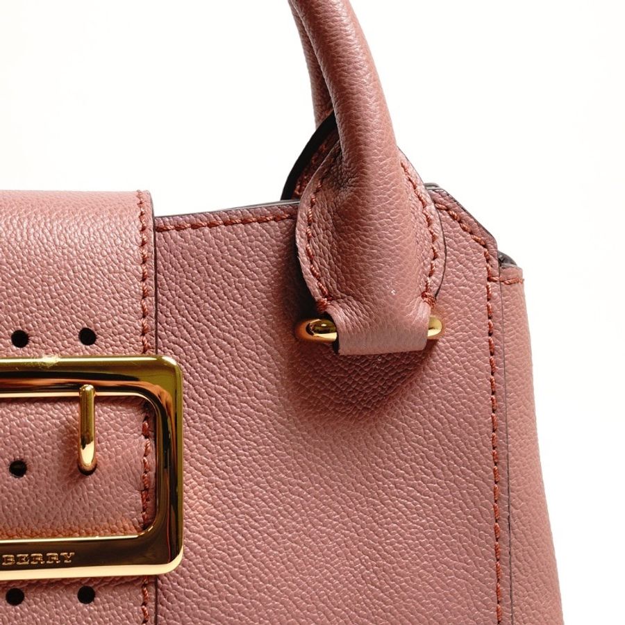 Burberry Buckle 牛皮純色字母logo 單肩包(玫瑰粉色)附兩種背帶-10