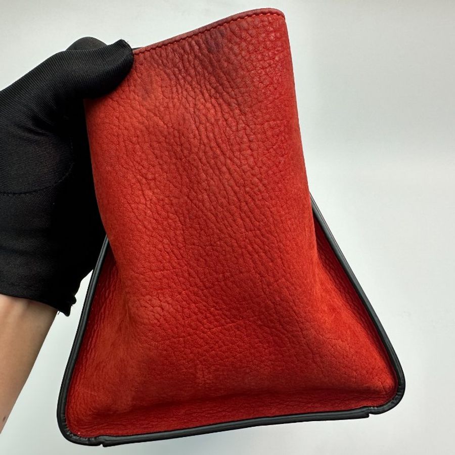 Celine Trapeze 手提包 皮革與絨面革拼接 多色皮革手提包-2