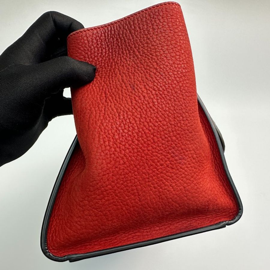 Celine Trapeze 手提包 皮革與絨面革拼接 多色皮革手提包-3