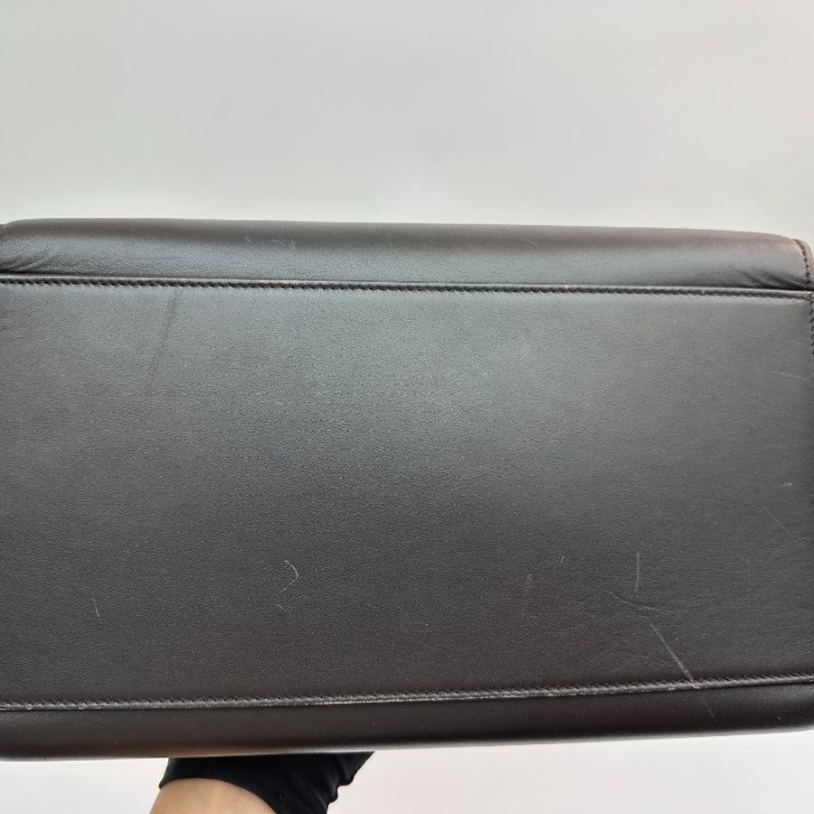 Celine Trapeze 手提包 皮革與絨面革拼接 多色皮革手提包-4