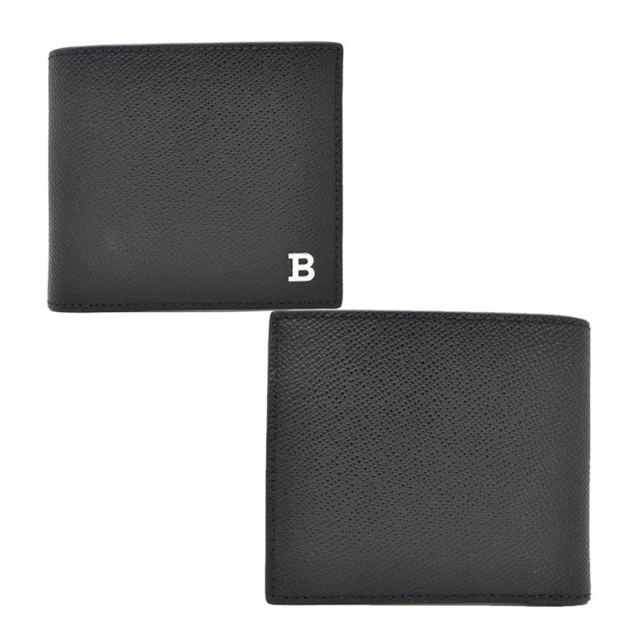 【門市全新現貨】BALLY LOGO素面防刮牛皮4卡零錢袋皮夾短夾(附原廠紙盒)-0