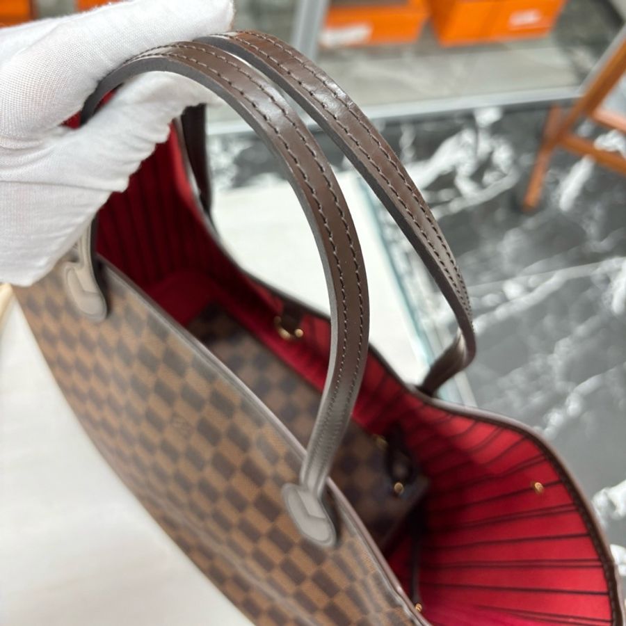 LV 棕棋盤格NF中號 子母購物袋-3