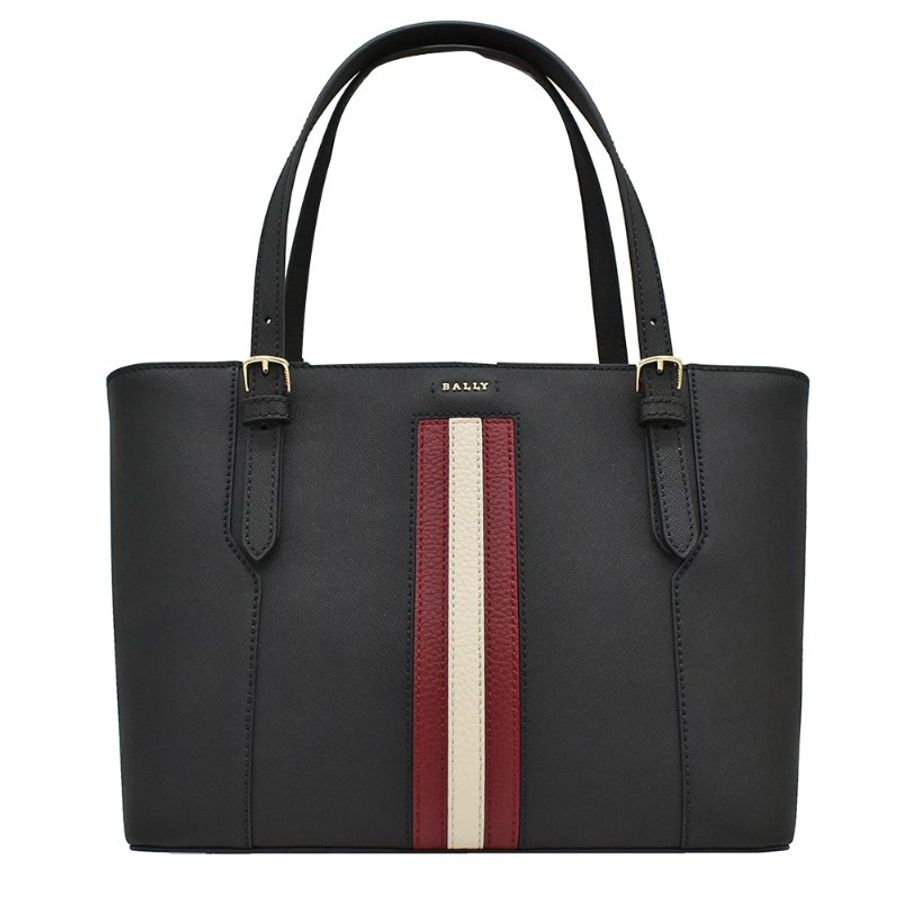 【門市全新現貨】BALLY 條紋防刮牛皮托特包(附原廠防塵袋)-4