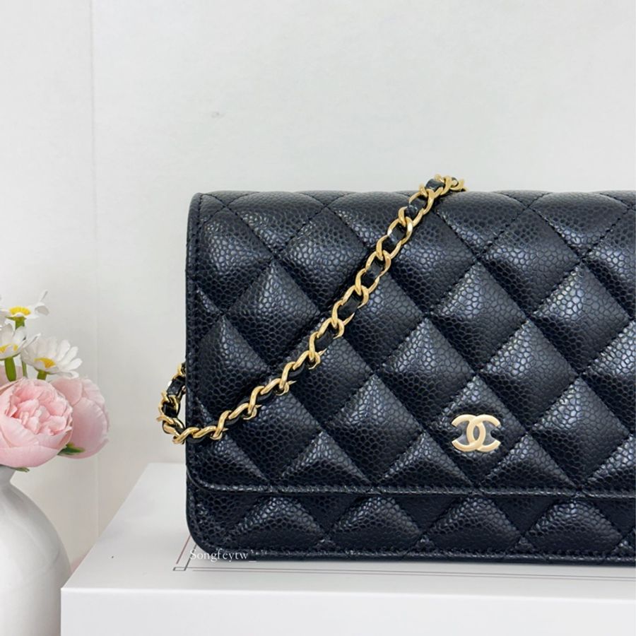 Chanel 經典款 魚子醬WOC-黑金-3
