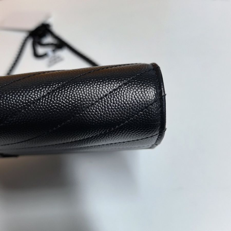 YSL so black魚子醬牛皮 鏈條信封包 約22cm-17
