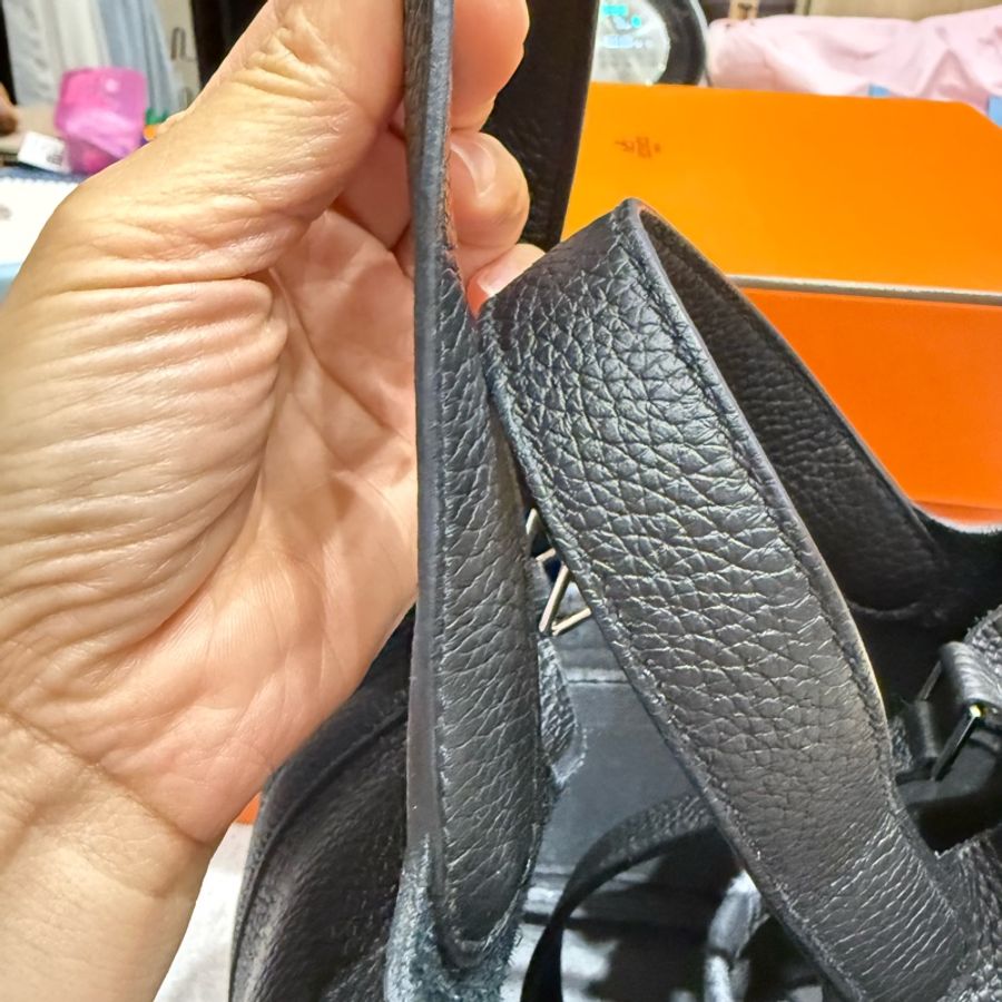 愛馬仕 菜籃子18 黑銀 免配貨-56