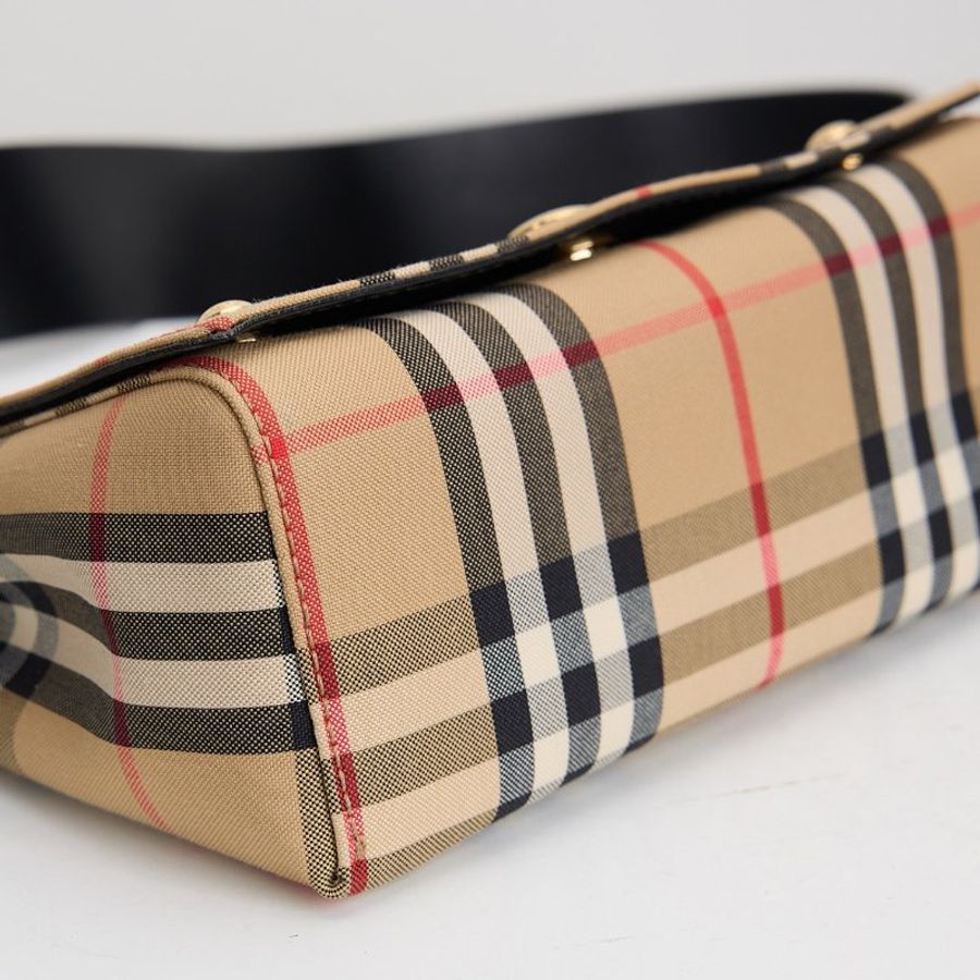 二手Burberry note 格紋斜背包-13