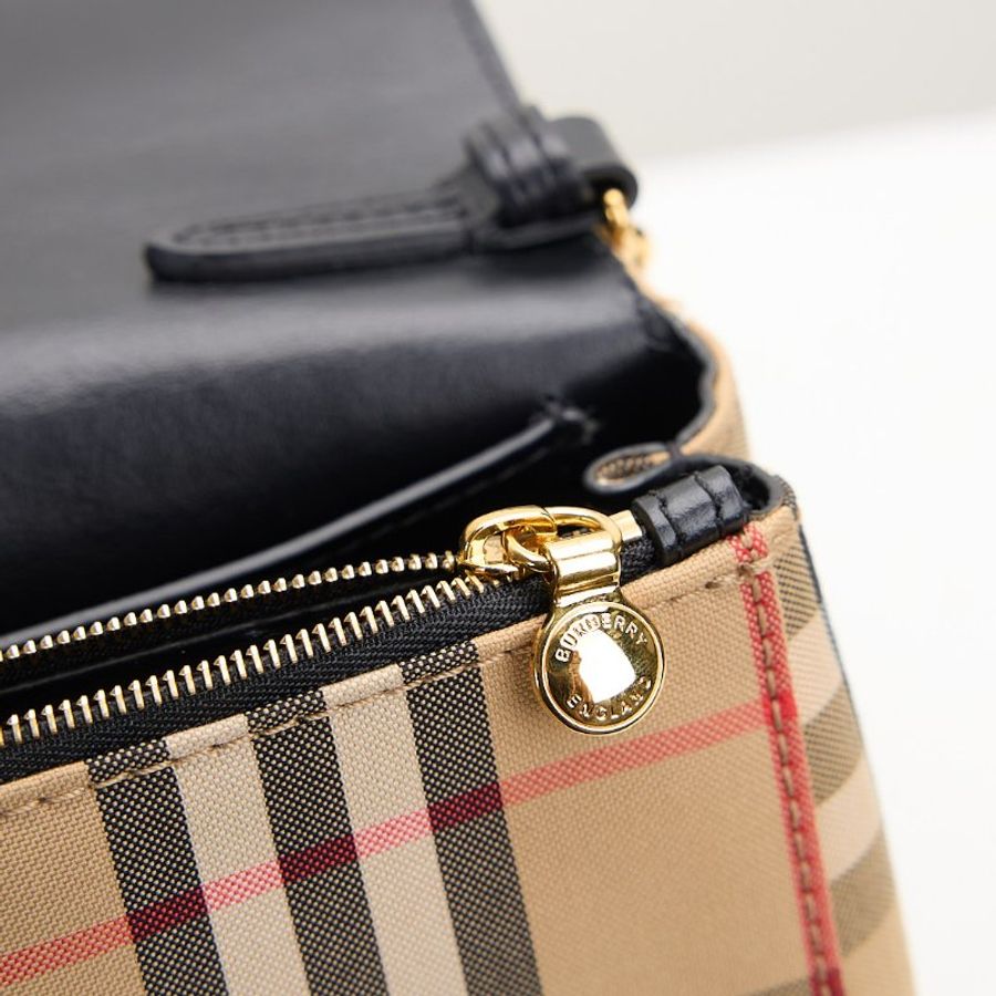 二手Burberry note 格紋斜背包-16