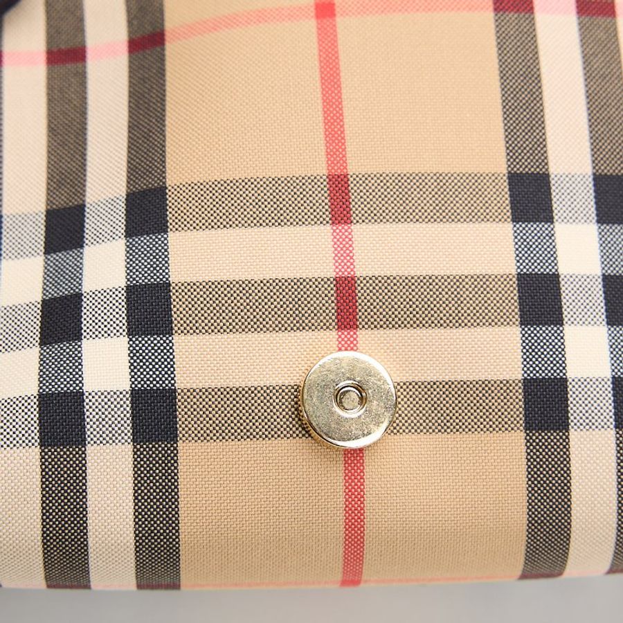 二手Burberry note 格紋斜背包-17