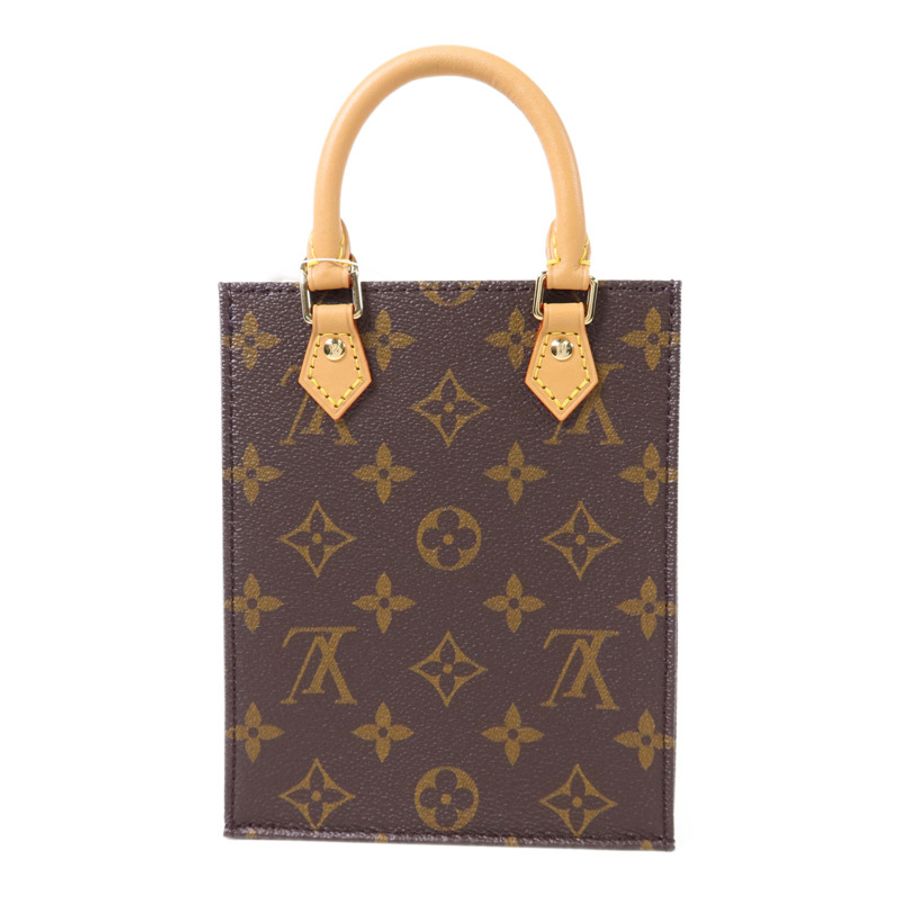 LOUIS VUITTON Monogram Petit Sac Plat金扣手挽肩背兩用袋-1
