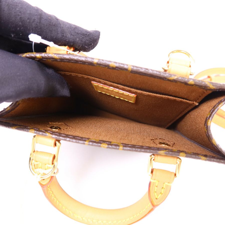 LOUIS VUITTON Monogram Petit Sac Plat金扣手挽肩背兩用袋-5