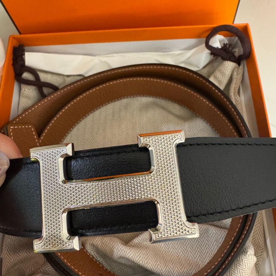 🇫🇷Hermes ✨經典H Guillochee皮帶釦 & 雙面皮腰帶105cm-2