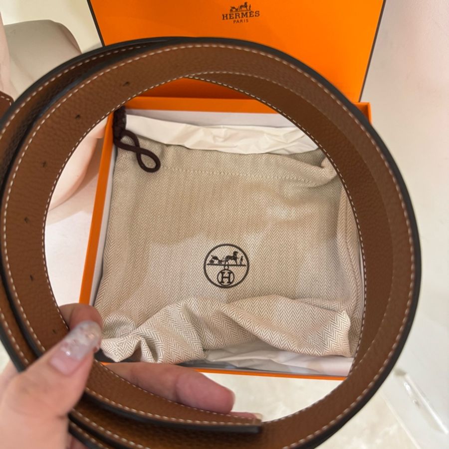 🇫🇷Hermes ✨經典H Guillochee皮帶釦 & 雙面皮腰帶105cm-3