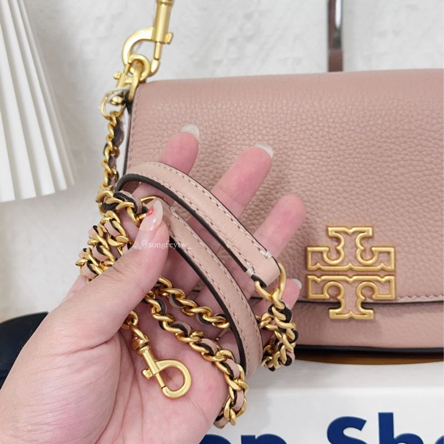Tory Burch｜TB Britten 大金logo 雙背帶法棍包-7