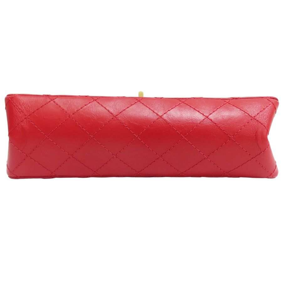 紅色 菱格紋 牛皮 2.55 鍊帶 肩背包 金釦 (無卡)【CHANEL 香奈兒】 A37586-3