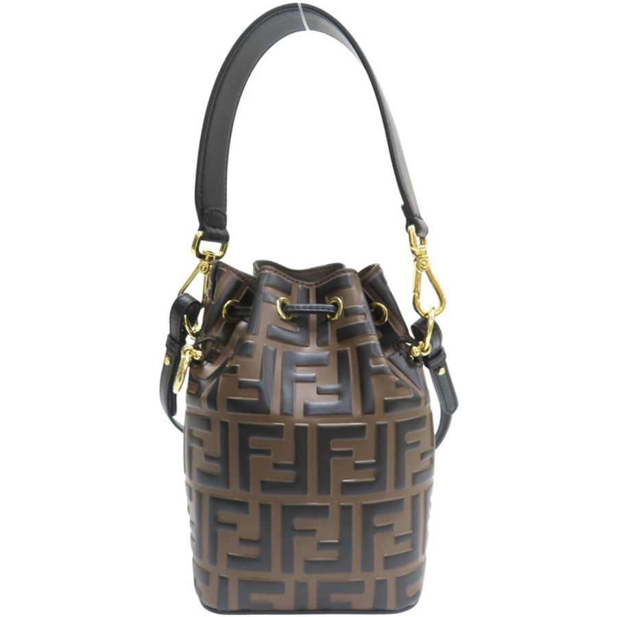 棕色牛皮 Mon Tresor 水桶包肩背【FENDI 芬迪】 8BS010-1