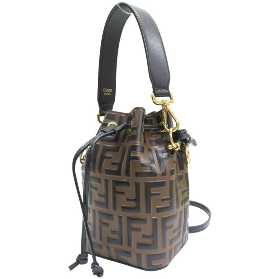 棕色牛皮 Mon Tresor 水桶包肩背【FENDI 芬迪】 8BS010-2