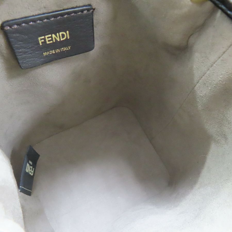 棕色牛皮 Mon Tresor 水桶包肩背【FENDI 芬迪】 8BS010-4