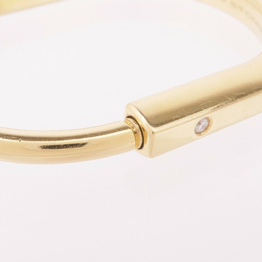TIFFANY&CO 18K黃金Tiffany Lock鑽石手鐲-4
