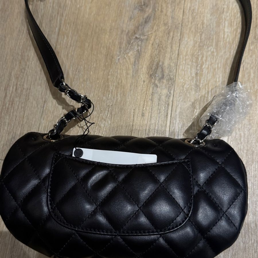CHANEL香奈兒 經典雙C LOGO菱格紋小牛皮轉釦腰包-2