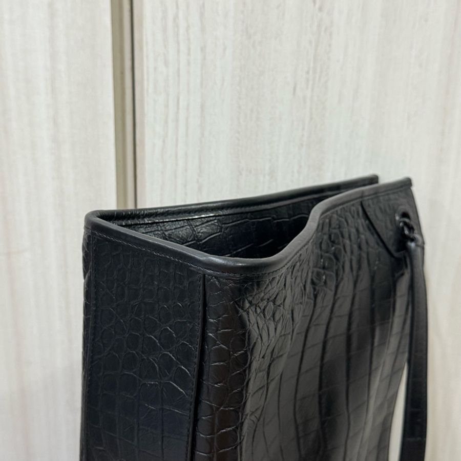 YSL牛皮壓鱷魚紋路Niki shopping bag 購物袋-4