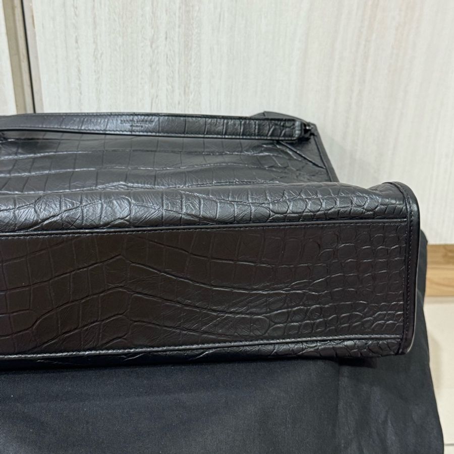 YSL牛皮壓鱷魚紋路Niki shopping bag 購物袋-8